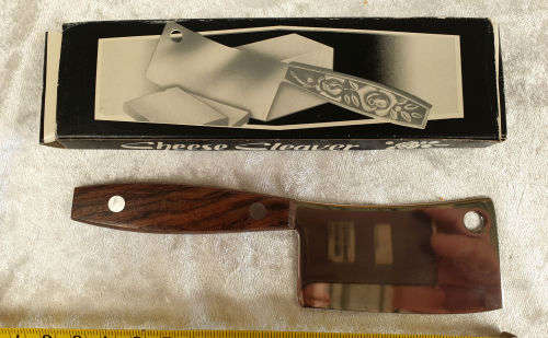 Stainless Steel Cheese Cleaver made in Japan - Unused - Boxed