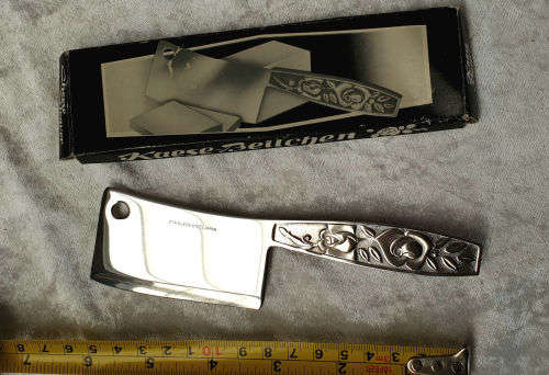 Stainless Steel Cheese Cleaver made in Japan - Unused - Boxed