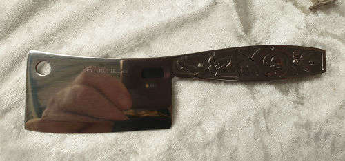 Stainless Steel Cheese Cleaver made in Japan - Unused - Boxed