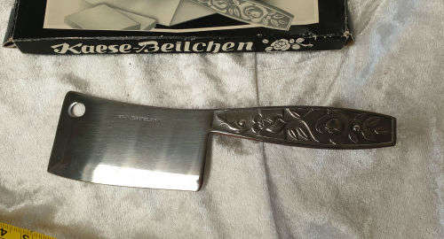 Stainless Steel Cheese Cleaver made in Japan - Unused - Boxed