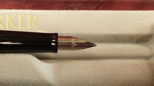 Vintage Parker set -Fountain Pen and Medium BallPoint pen -Unused in case-Ink still ok