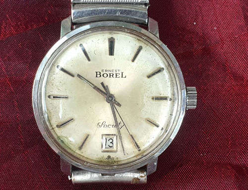 Vintage 1960-1970's  Ernest Borel SOCIETY Mens automatic watch - working -Engraved-date not stepping