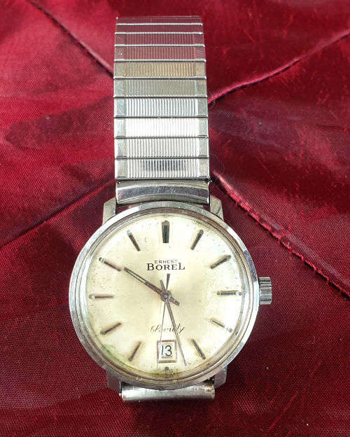 Vintage 1960-1970's  Ernest Borel SOCIETY Mens automatic watch - working -Engraved-date not stepping