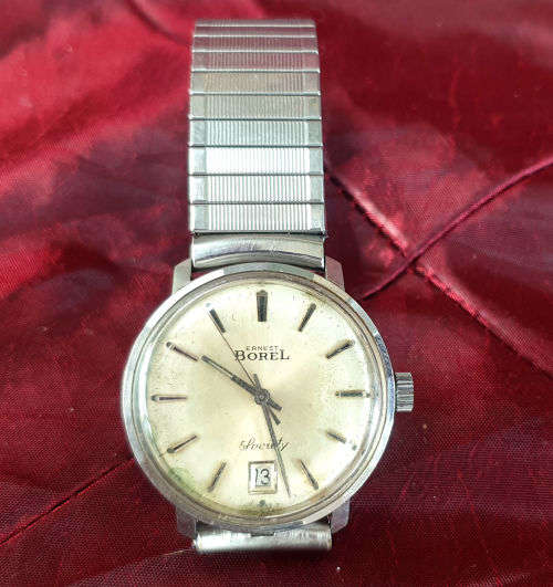 Vintage 1960-1970's  Ernest Borel SOCIETY Mens automatic watch - working -Engraved-date not stepping
