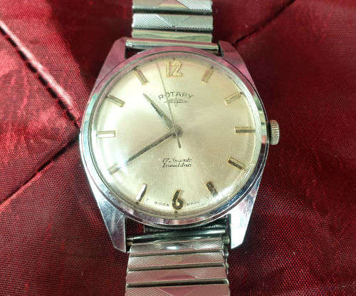 Vintage Rotary incabloc Swiss 17 Jewels Mens watch - working German strap