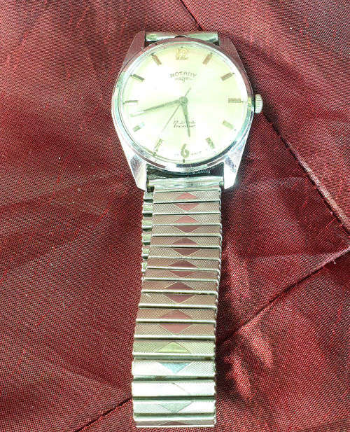 Vintage Rotary incabloc Swiss 17 Jewels Mens watch - working German strap