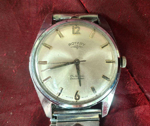 Vintage Rotary incabloc Swiss 17 Jewels Mens watch - working German strap