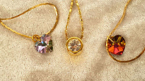 3 pc Swarovski Crystal Jewelry set - 2 x Necklaces and a Bracelet -Boxed