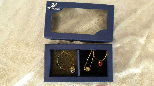 3 pc Swarovski Crystal Jewelry set - 2 x Necklaces and a Bracelet -Boxed