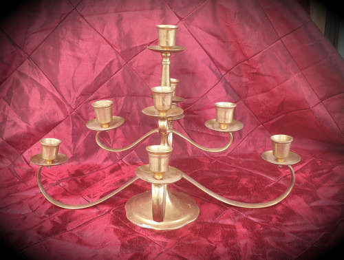 Brass adjustable Candelabra made in Israel 235x340x100mm