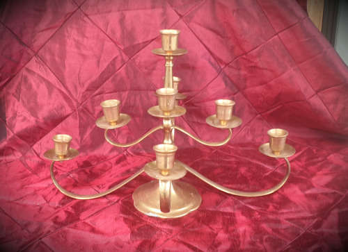 Brass adjustable Candelabra made in Israel 235x340x100mm