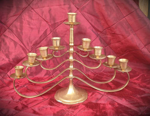 Brass adjustable Candelabra made in Israel 235x340x100mm