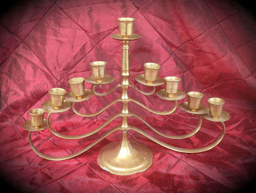 Brass adjustable Candelabra made in Israel 235x340x100mm