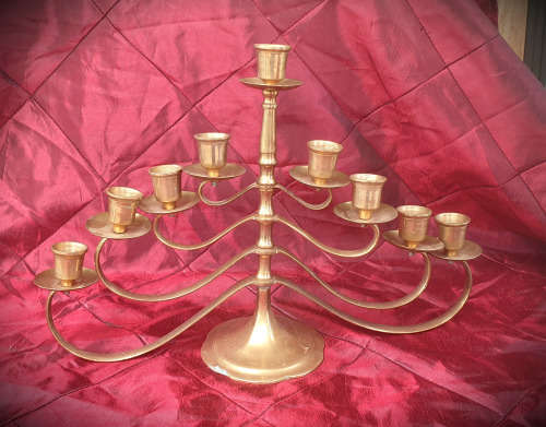Brass adjustable Candelabra made in Israel 235x340x100mm
