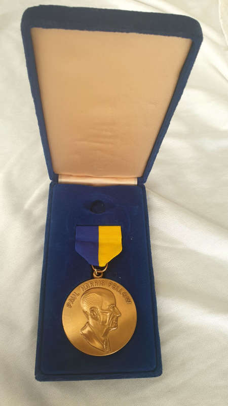 Rotary International Paul Harris Fellow medal In Case ,Pair of cufflinks Pins and badges