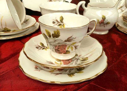 1950's ROYAL VALE Pat no 8220 bone china TRIO Ridgeway Potteries England - 5 available
