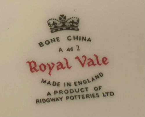1950's ROYAL VALE Pat no 8220 bone china TRIO Ridgeway Potteries England - 5 available