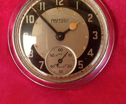 Vintage Triumph  Ingersoll  Pocket watch Made in Great Britain- Not running 50mm diameter