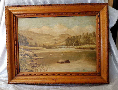 Original 1954 Framed Reg Pennington painting oil on board 570x440x50mm