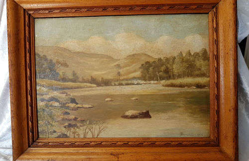 Original 1954 Framed Reg Pennington painting oil on board 570x440x50mm