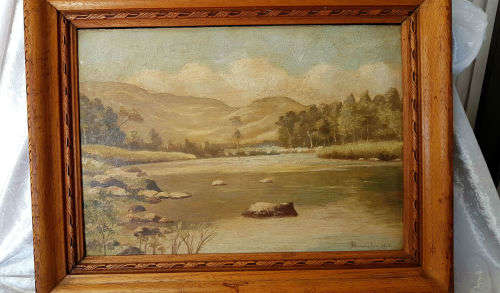 Original 1954 Framed Reg Pennington painting oil on board 570x440x50mm