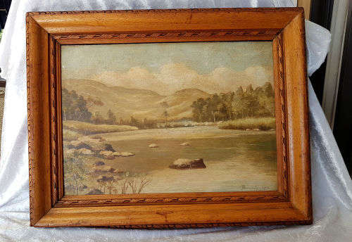 Original 1954 Framed Reg Pennington painting oil on board 570x440x50mm