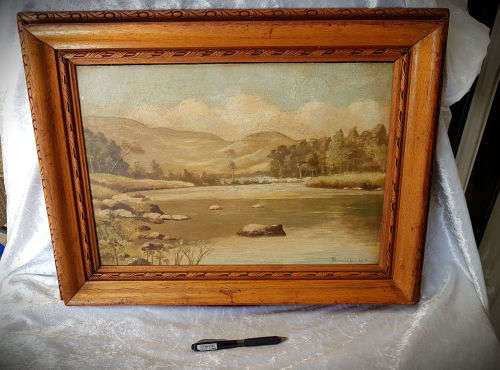 Original 1954 Framed Reg Pennington painting oil on board 570x440x50mm