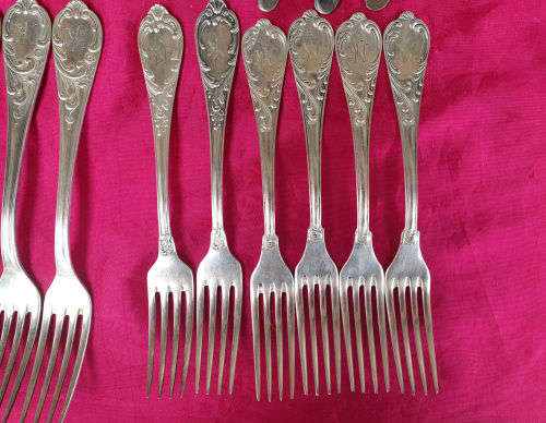 Rare !!! Vintage 30 pc High Quality Solingen Germany Cutlery with same pattern from 3 silversmiths