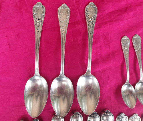 Rare !!! Vintage 30 pc High Quality Solingen Germany Cutlery with same pattern from 3 silversmiths