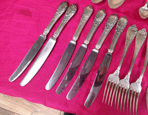 Rare !!! Vintage 30 pc High Quality Solingen Germany Cutlery with same pattern from 3 silversmiths