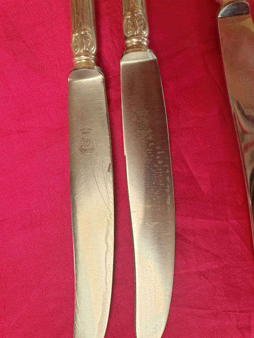 Rare !!! Vintage 30 pc High Quality Solingen Germany Cutlery with same pattern from 3 silversmiths