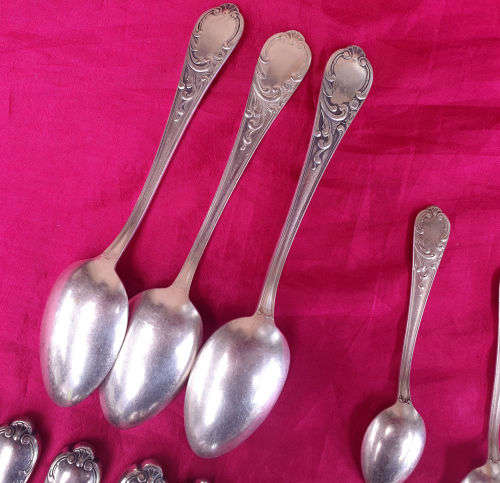 Rare !!! Vintage 30 pc High Quality Solingen Germany Cutlery with same pattern from 3 silversmiths