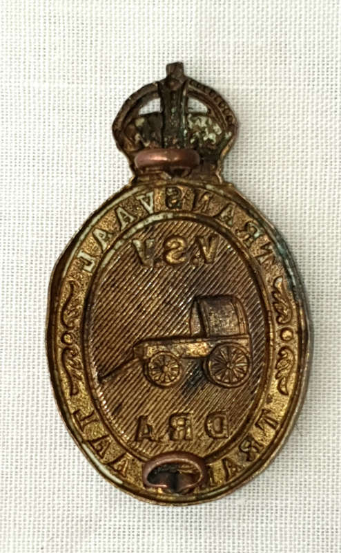 Vintage South Africa Transvaal Defence Rifle Association Cap Badge VSV DRA Badge BRASS