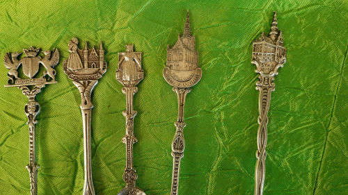 7 Different Vintage Silver Plated Collectable Dutch (Holland) Spoons