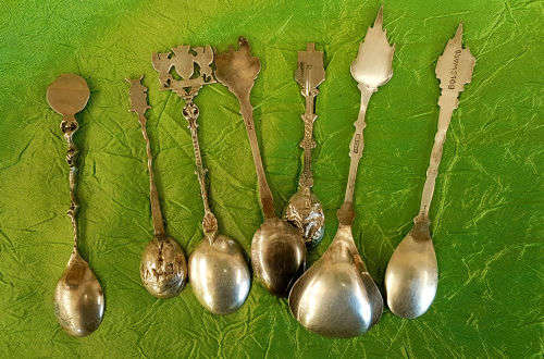 7 Different Vintage Silver Plated Collectable Dutch (Holland) Spoons