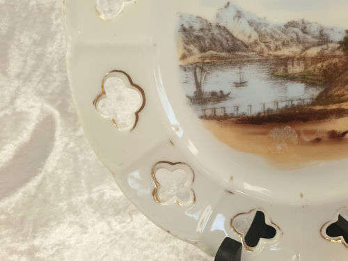 Vintage Victoria Pottery Altrohlau Bohemia Plate 200mm - Gold Trim Faded