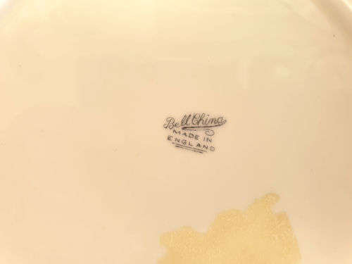 Vintage Bell China Cake Plate 253x233mm- England (gold rim faded)