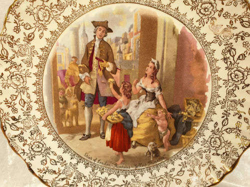 Vintage Old Foley "CRIES OF LONDON" Primroses Plate James Kent England 215mm