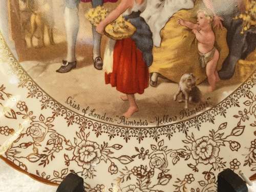 Vintage Old Foley "CRIES OF LONDON" Primroses Plate James Kent England 215mm