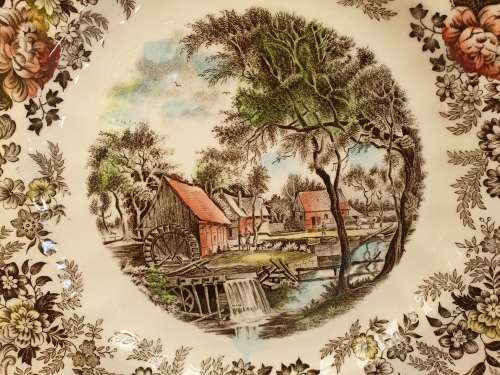 Vintage Genuine Handengraving MILLSTREAM diner Plate 256mm by Jhonson Bros england (2 available)