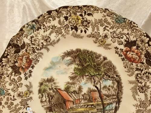 Vintage Genuine Handengraving MILLSTREAM diner Plate 256mm by Jhonson Bros england (2 available)