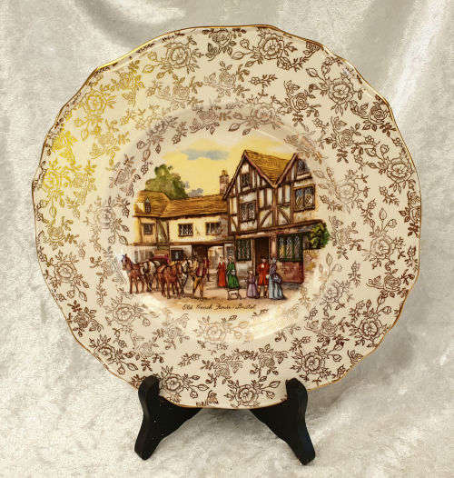 Vintage Old Foley Old Coach House Bristol  Plate James Kent England 215mm(Hairline Crack)