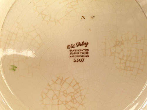 Vintage Old Foley Old Coach House Bristol  Plate James Kent England 215mm(Hairline Crack)