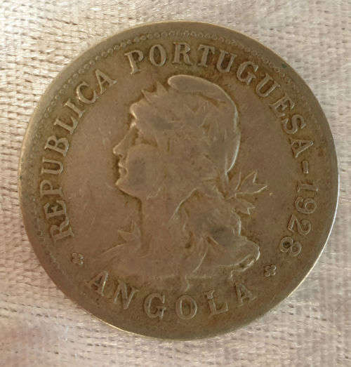 1928 Angola 50 Centavos Coin