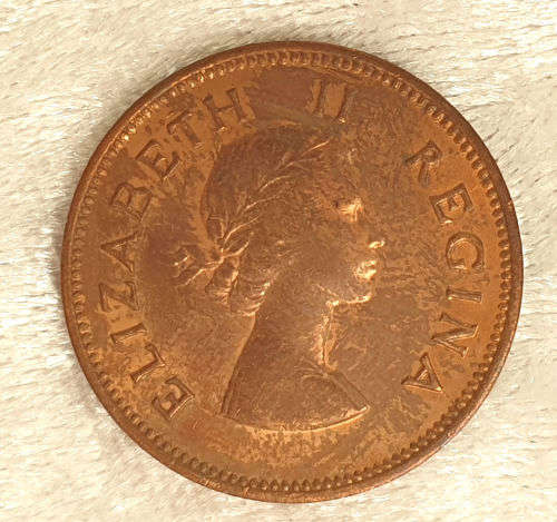 1957 South Africa Union ½ Penny - Elizabeth II 1st portrait