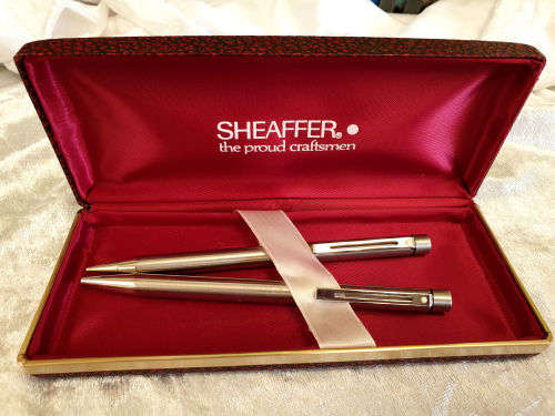 Vintage WHITE DOT Sheaffer pen(no refill) and Pencil set- -made in USA