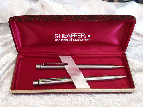 Vintage WHITE DOT Sheaffer pen(no refill) and Pencil set- -made in USA