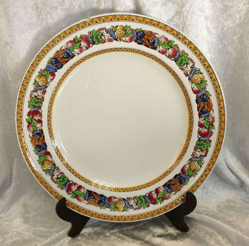 Antique Minton, Italian Fruit Border Plate (small Chip) 268mm