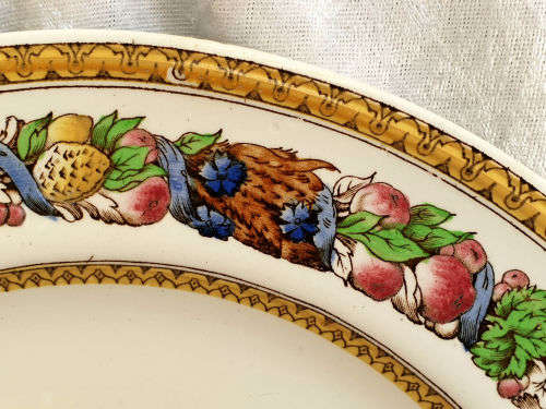 Antique Minton, Italian Fruit Border Plate (small Chip) 268mm