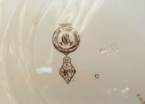 Antique Minton, Italian Fruit Border Plate (small Chip) 268mm